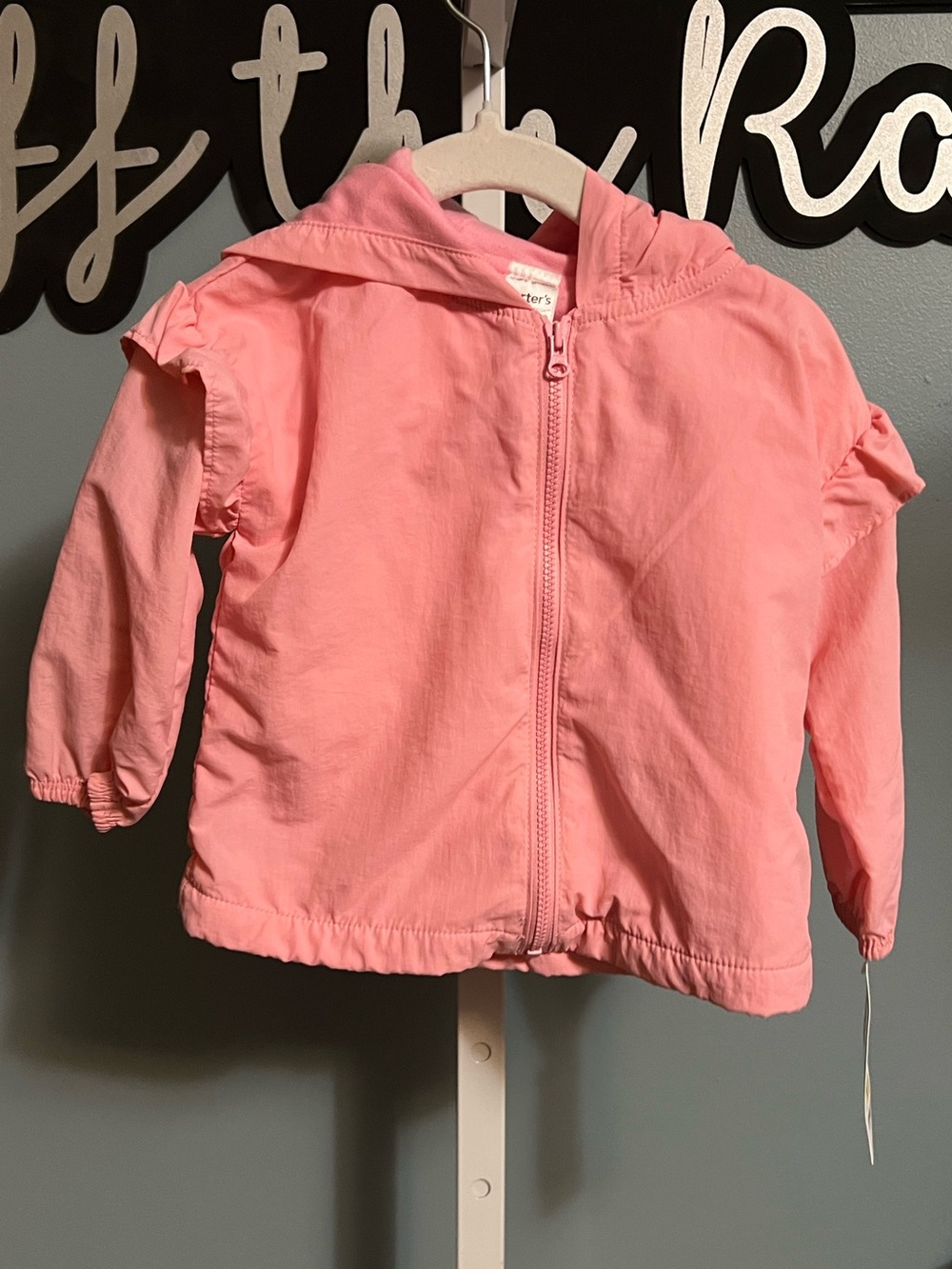 Carters Just One You Girls' Pink Hooded Lightweight Jacket NWT 12 Months